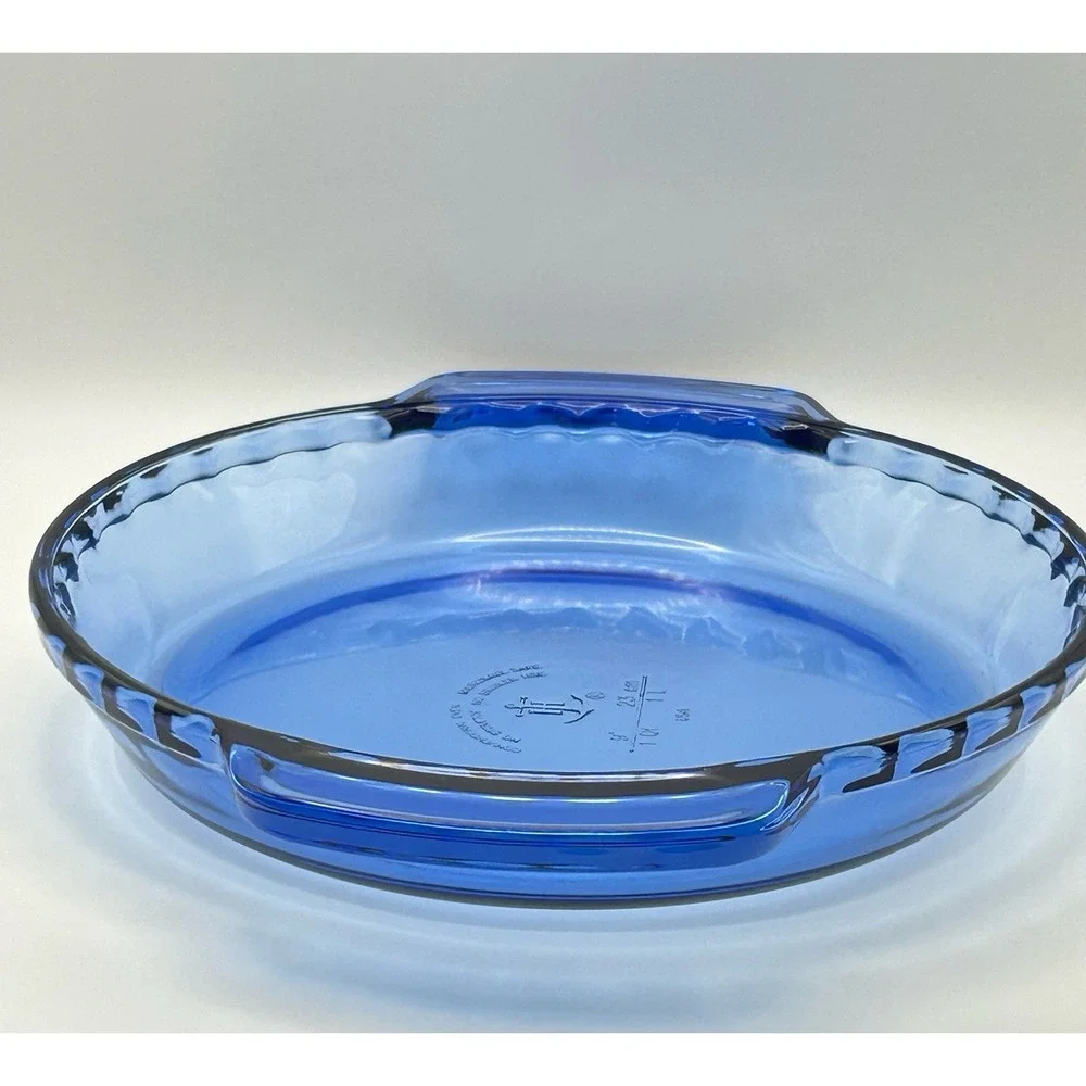 Vintage Anchor Hocking Cobalt Blue Glass Pie Plate 9